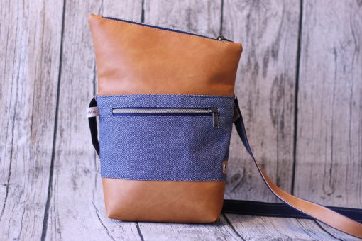 FoldOver 2.0 mini Hansedelli chevron Canvas Kunstleder Rucksacktasche nähen kleine Fold Over Tasche Schnittmuster