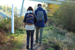 Rucksack ROANA Hansedelli Rucksack nähen Schnittmuster Birch Vogel Canvas blau