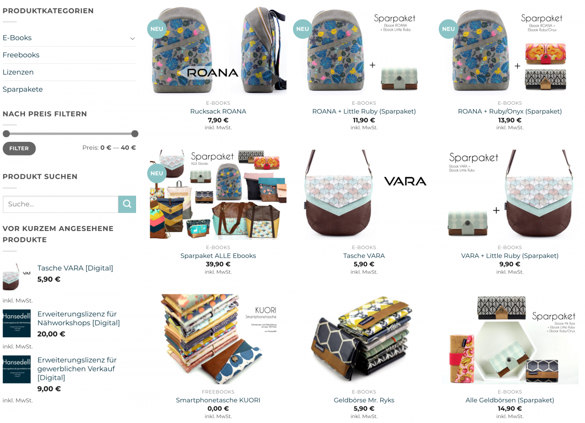 Hansedelli-Shopseite-Website