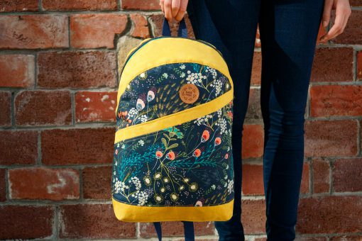 Rucksack ROANA von Hansedelli Wiese gelb Kunstleder Rucksack nähen Schnittmuster