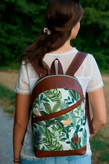 Rucksack ROANA von Hansedelli Vintage Blätter Rucksack nähen Schnittmuster