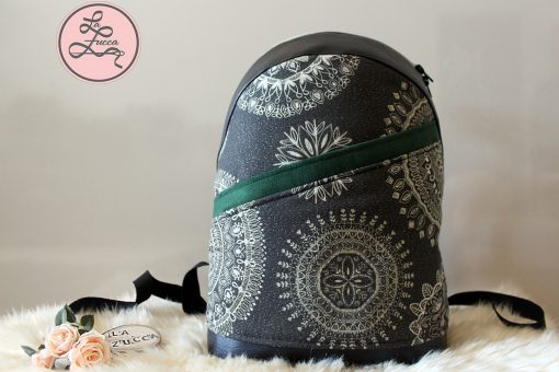 Rucksack ROANA von Hansedelli Mandala grau Rucksack nähen Schnittmuster