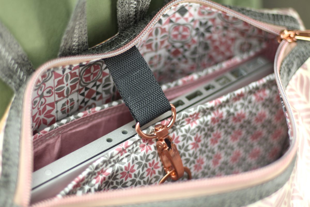 VARO Rucksack rosa metallic kupfer grau Laptopfach