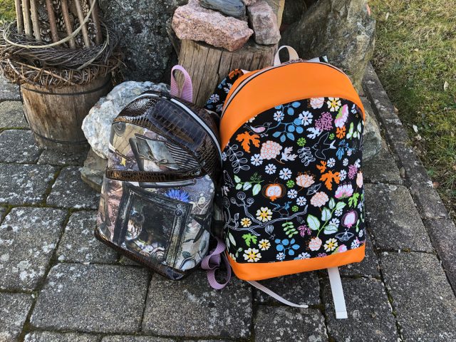 ROANA und ROANO Hansedelli nähen für Männer Schnittmuster Rucksack orange schwarz Ikea Stoff
