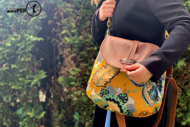 Bohobag Bohania Umhängetasche Gelb Paisley Leder Tasche nähen Hansedelli