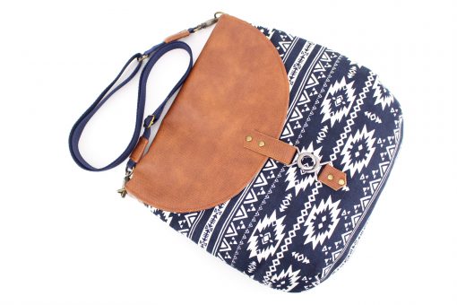 Bohania Ethno Tasche nähen Hobobag Schnittmuster Bohobag blau braun Hansedelli