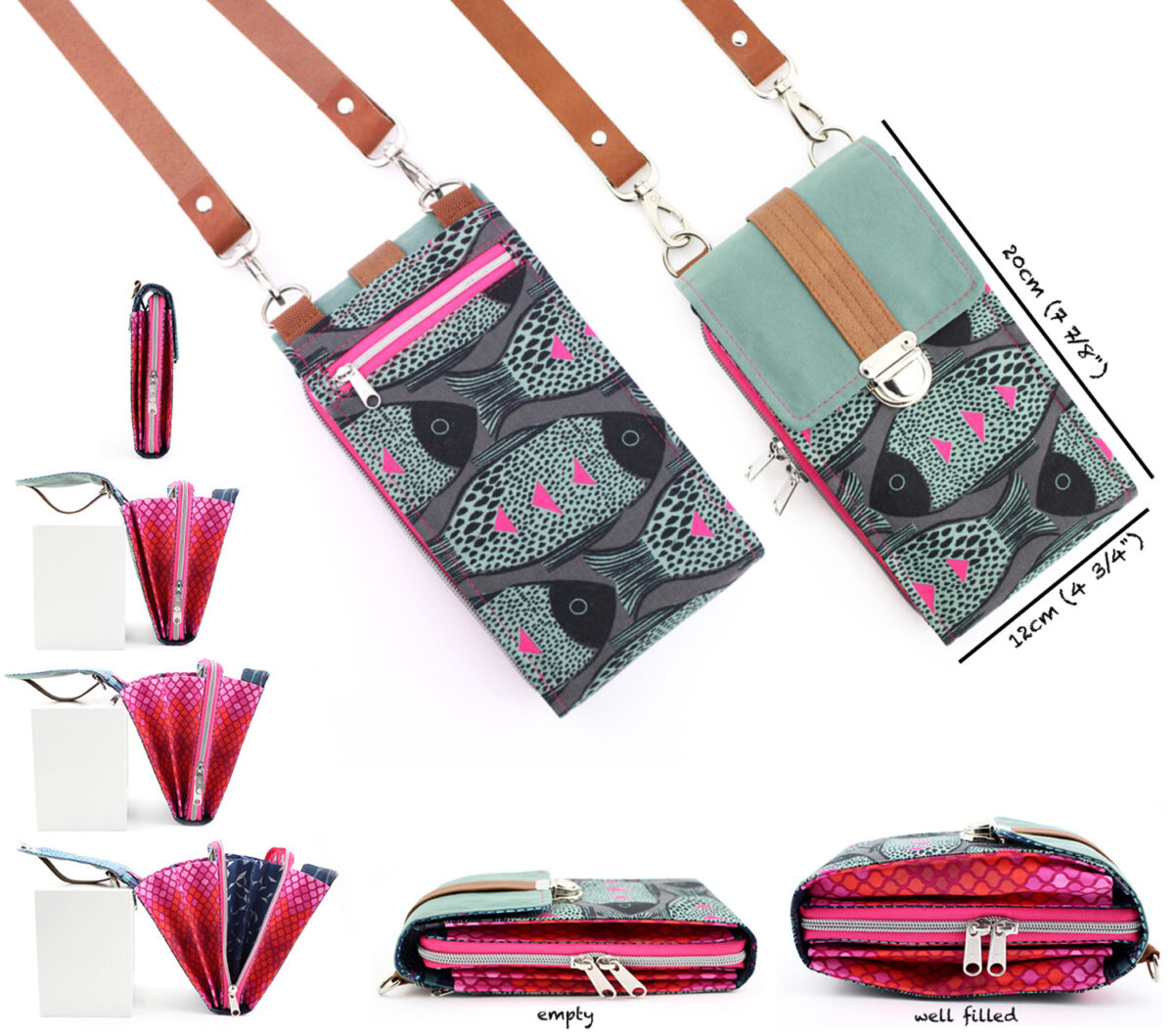 Bag Little Foksa Hansedelli pattern smartphone wallet sewing