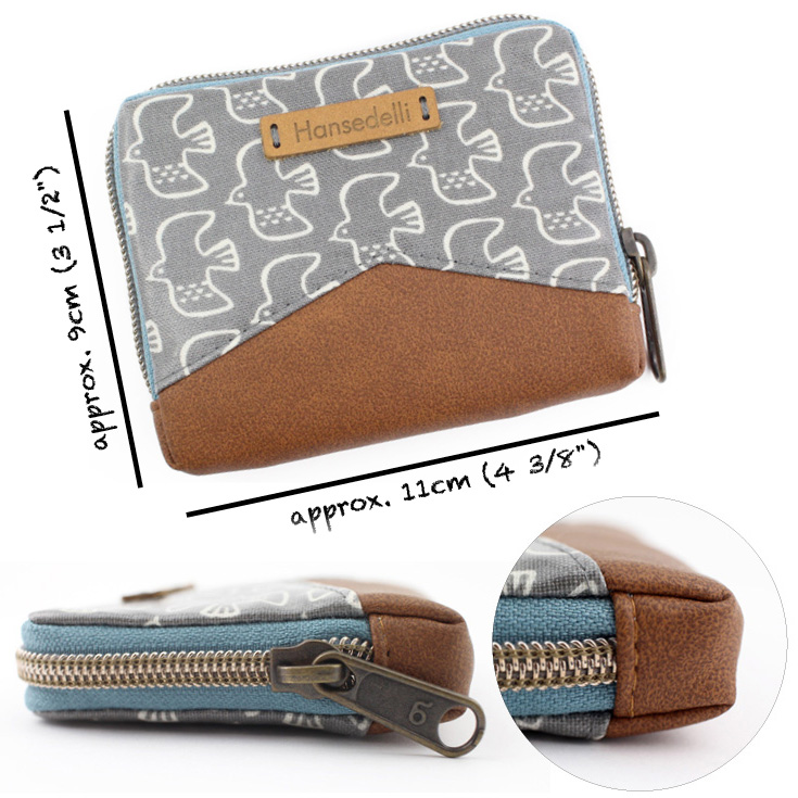 Mini Mynta exterior details zip-around wallet