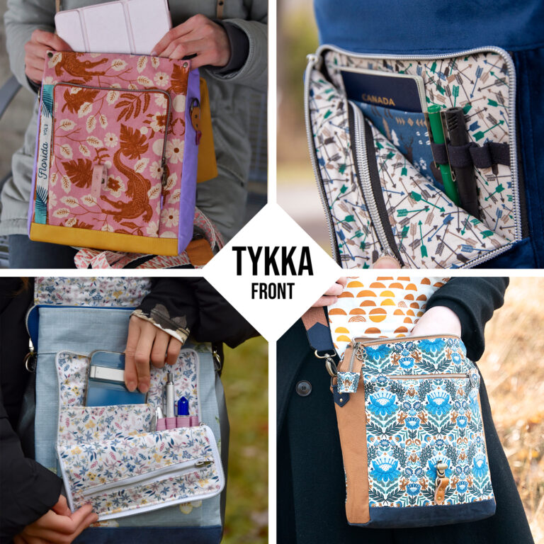 Rucksacktasche Tykka Hansedelli 2in1 Tasche Schnittmuster Aufsatztasche nähen