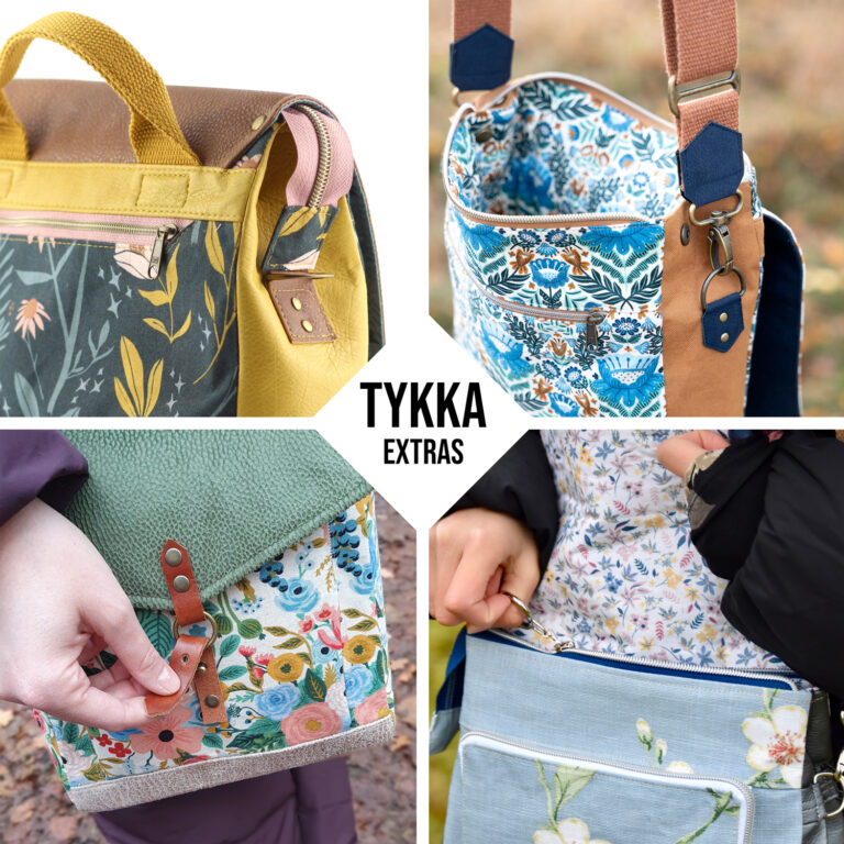 Verschluss und Extras Rucksacktasche Tykka Hansedelli 2in1 Tasche nähen